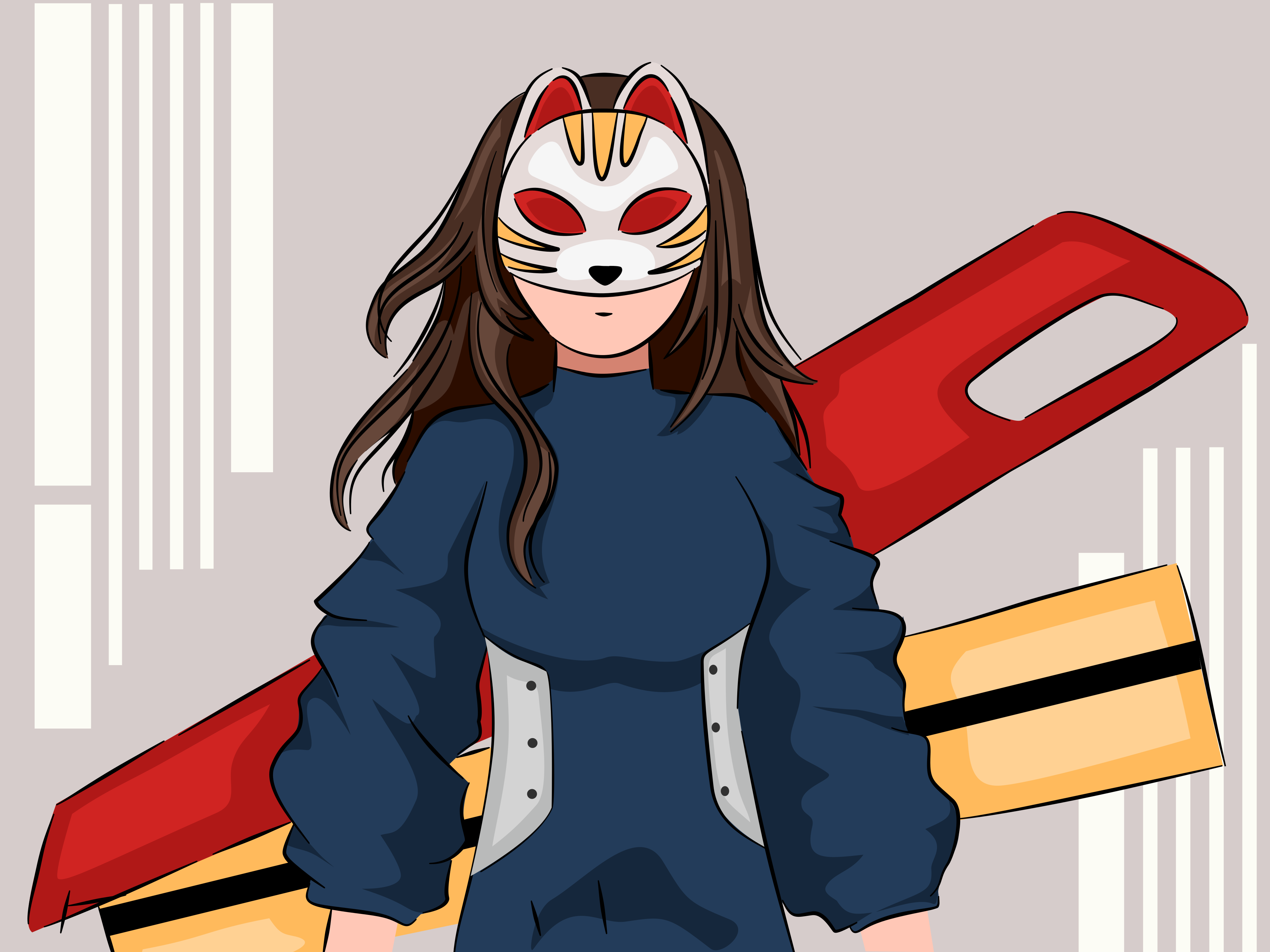 Ein Mädchen mit Fuchsmaske posiert mutig. Vektor – Kostenloses Bild zum  Thema Frau auf Unsplash, image size:3000x2250