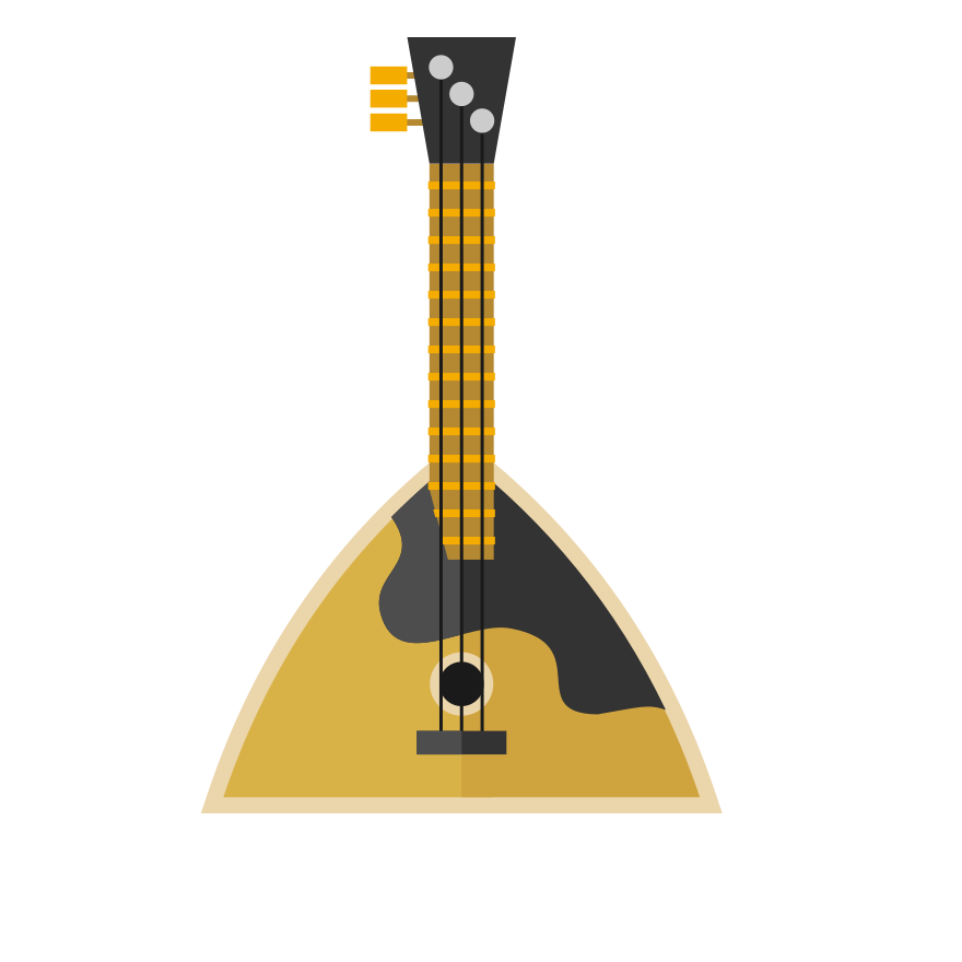 Here's a short caption for the image: **it shows a balalaika, a traditional russian instrument.**