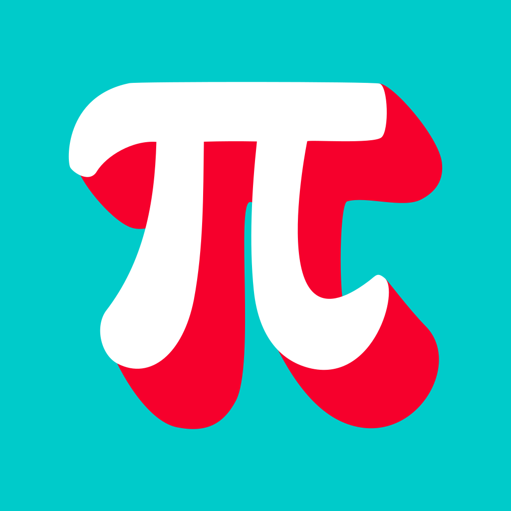 Un colorido símbolo pi sobre un fondo turquesa.