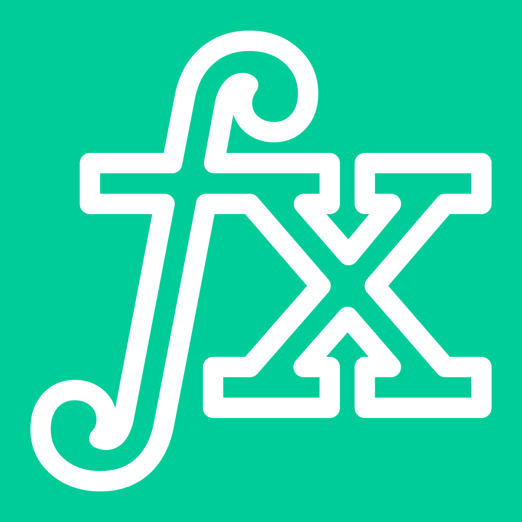 Logo with the letters f and x.