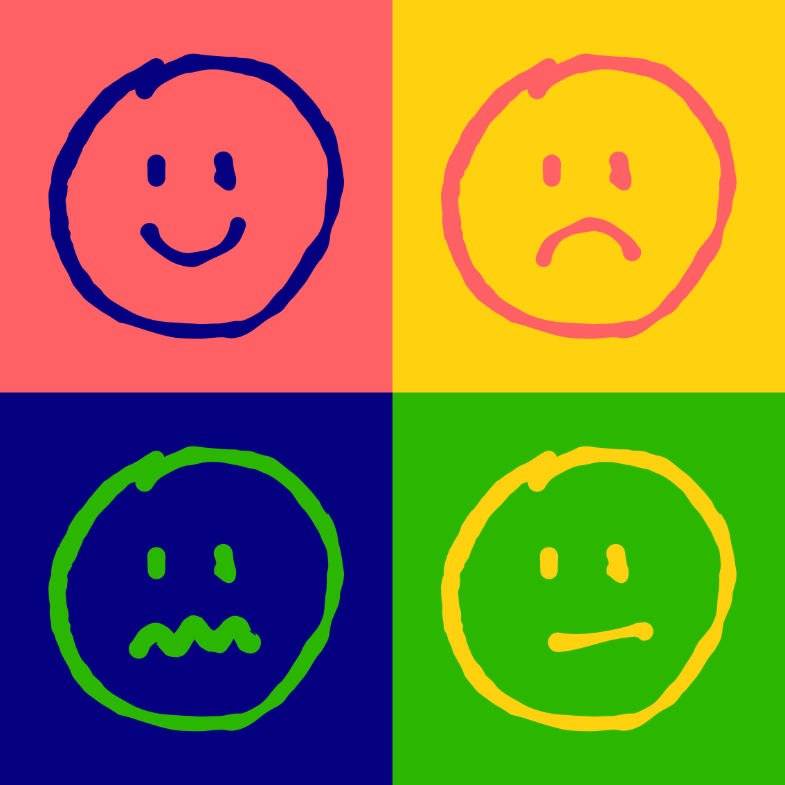 Emotions are represented in different colored squares.