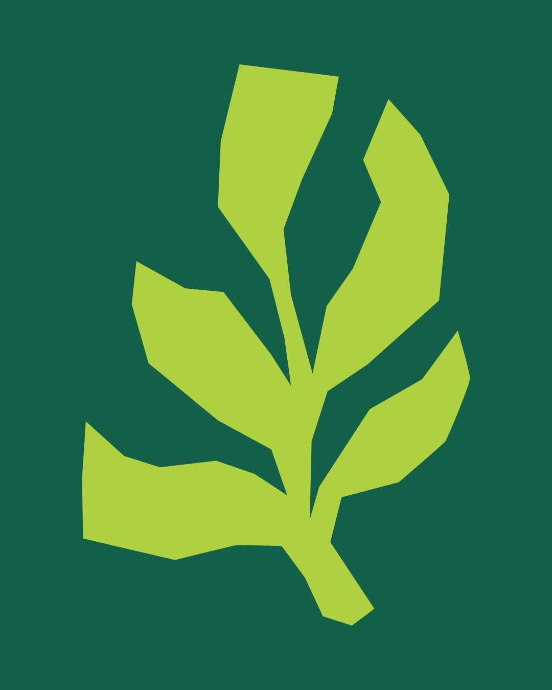 Green leaves are shown on a green background.