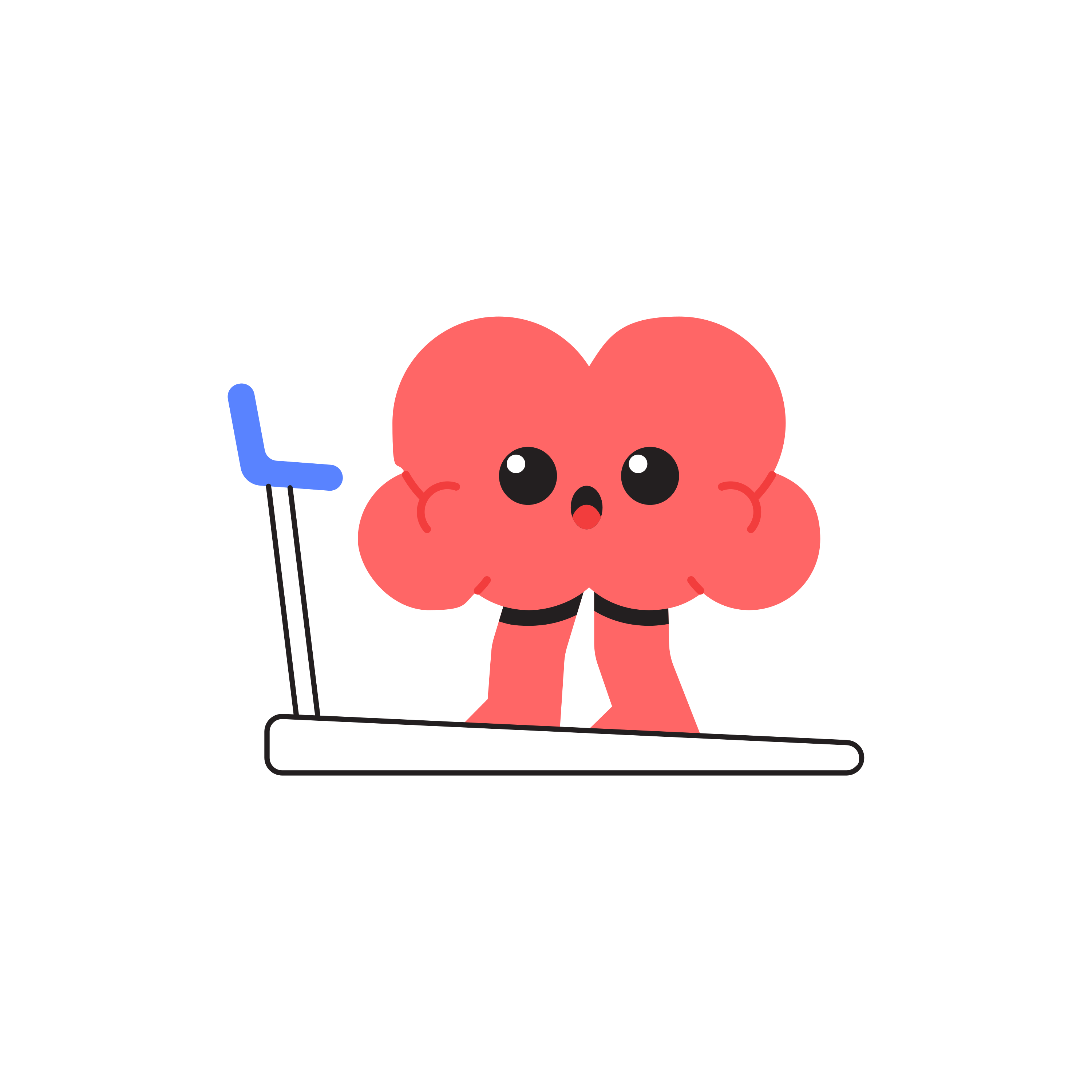 Brain exercises on a treadmill for mental health.