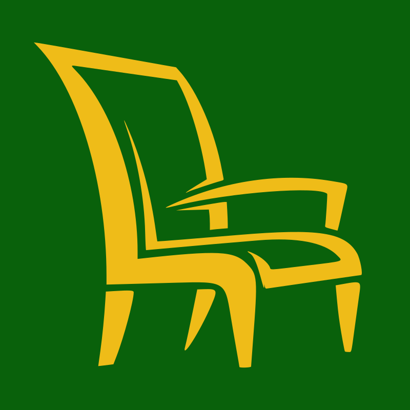 Ein stilvolles Stuhldesign in Gelb und Grün.