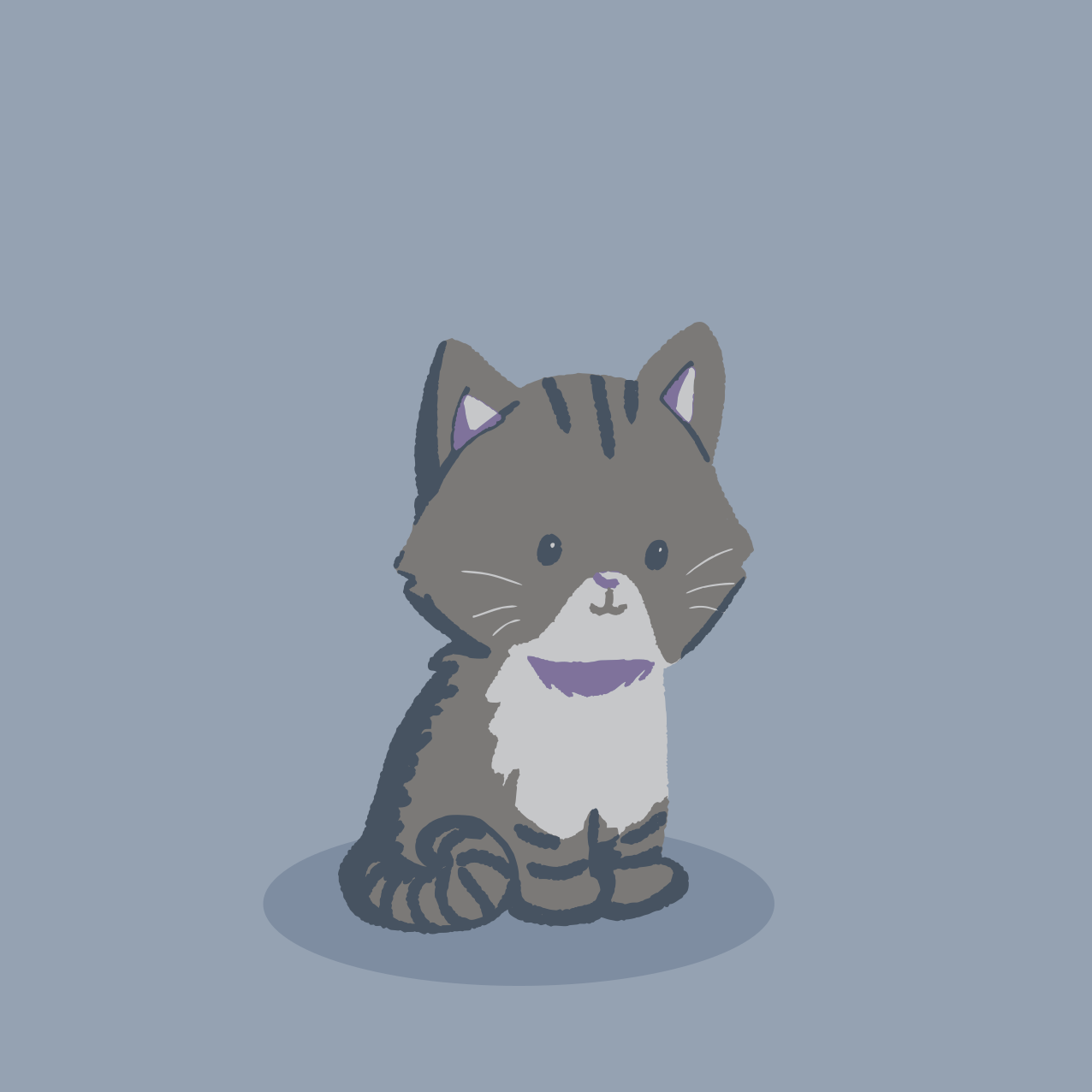 Aqui está sua legenda: um gato de desenho animado fofo está sentado. vetor  – Imagem grátis sobre Gato na Unsplash, image size:3000x3000