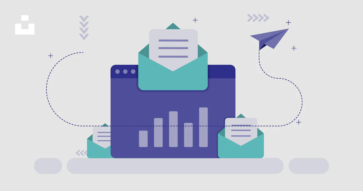 Email Data Visualization Email marketing and data analytics concept is shown. vector – Free ...