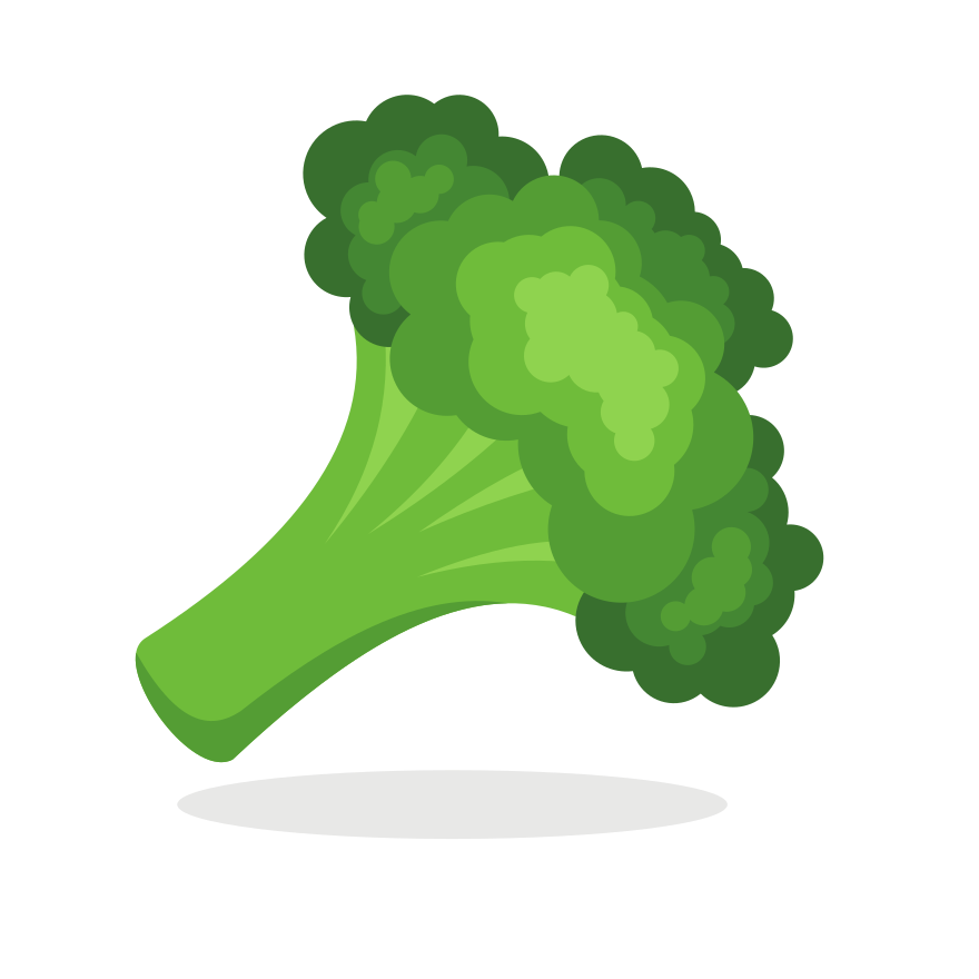 Here's a caption for the image: a vibrant green broccoli illustration.