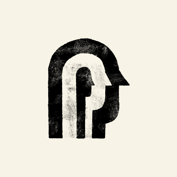 Due facce formano una, dentro l'altra.