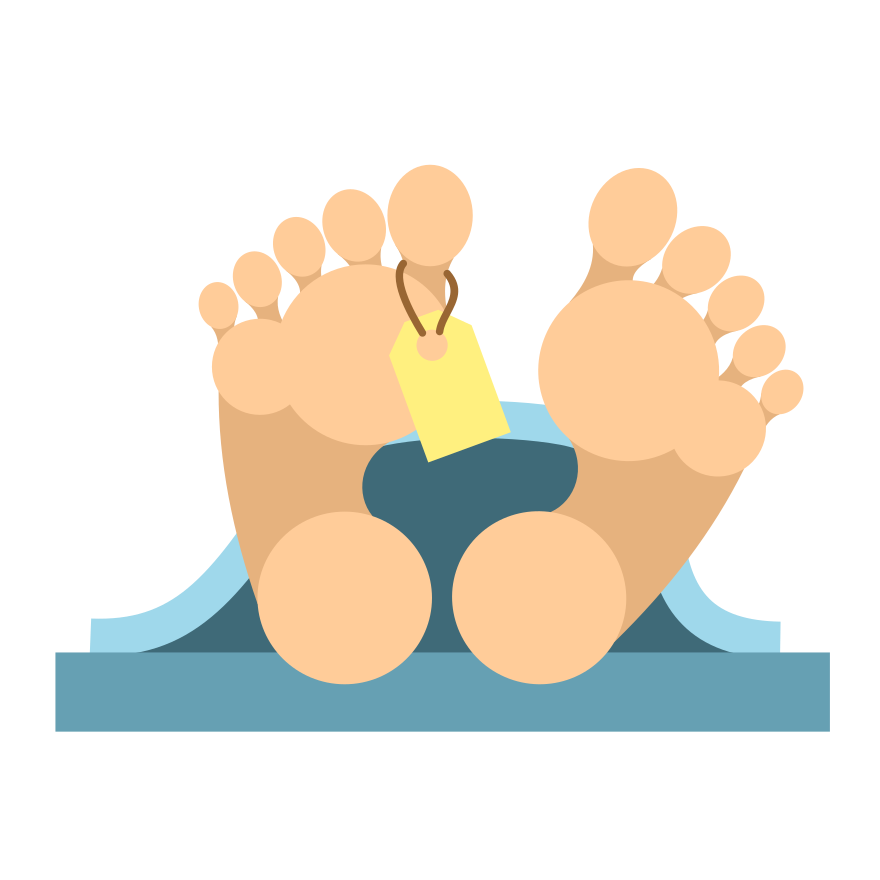 Un cadavre avec une étiquette d’orteil.