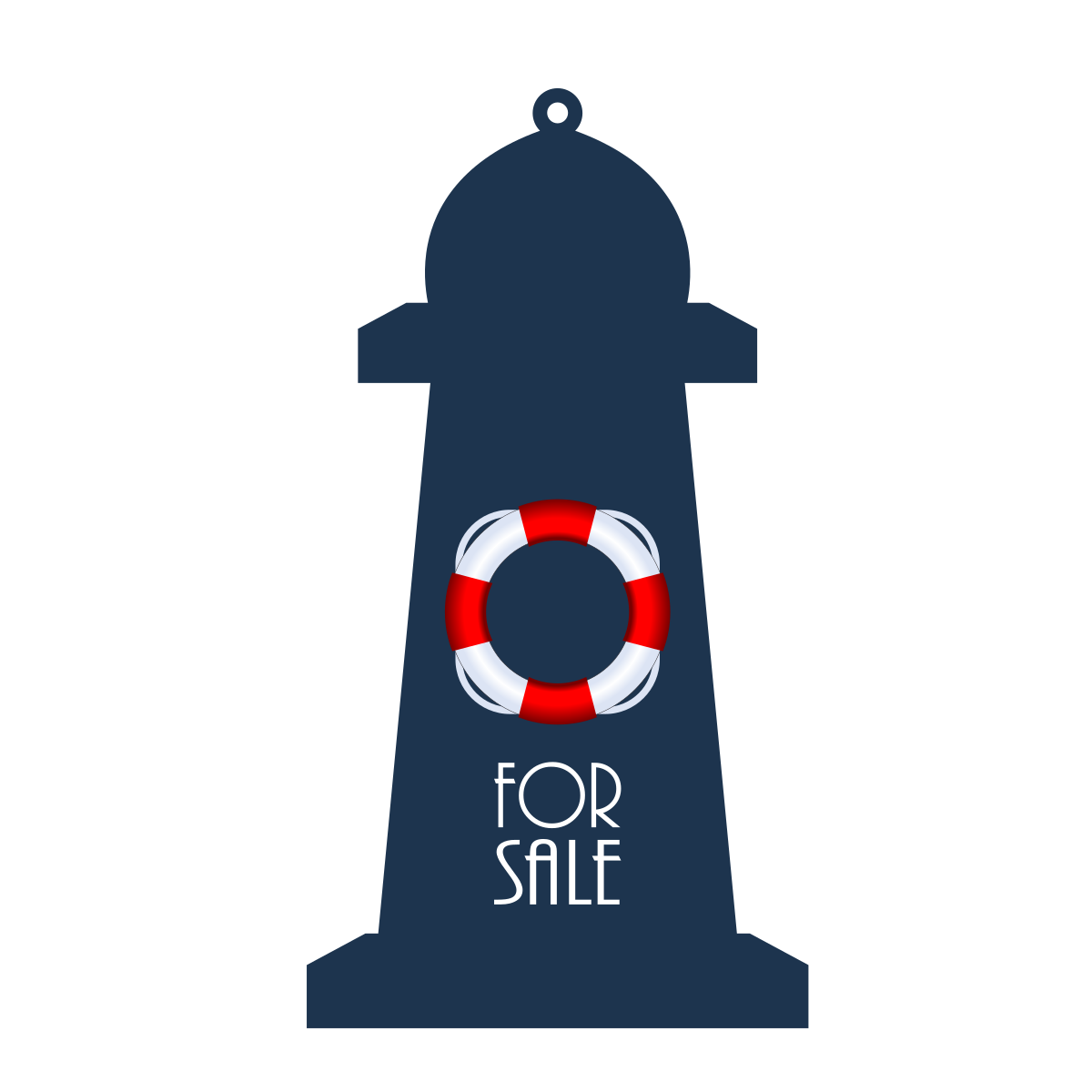 Lighthouse-shaped item is for sale.