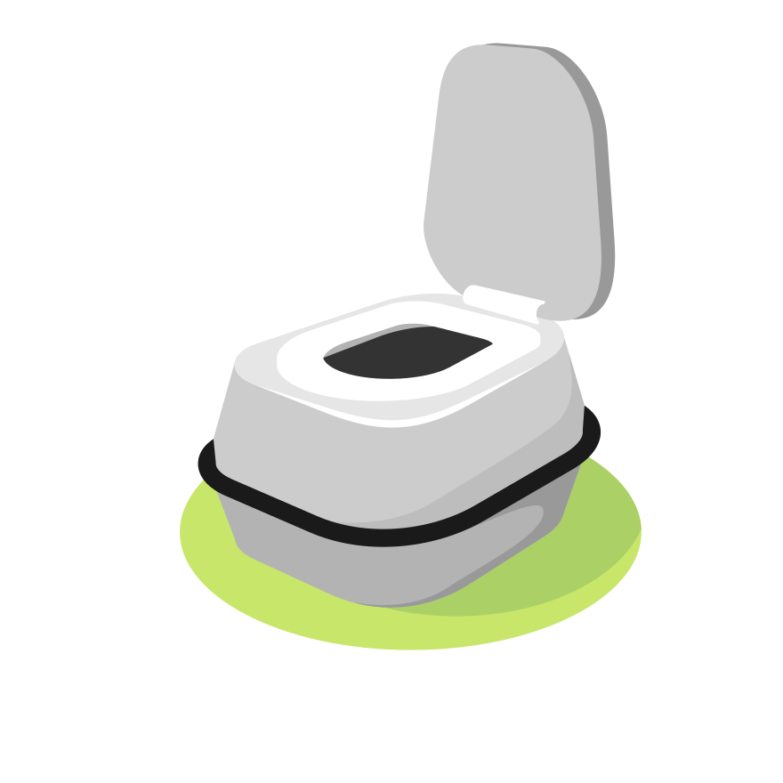Une illustration d’une toilette portable.