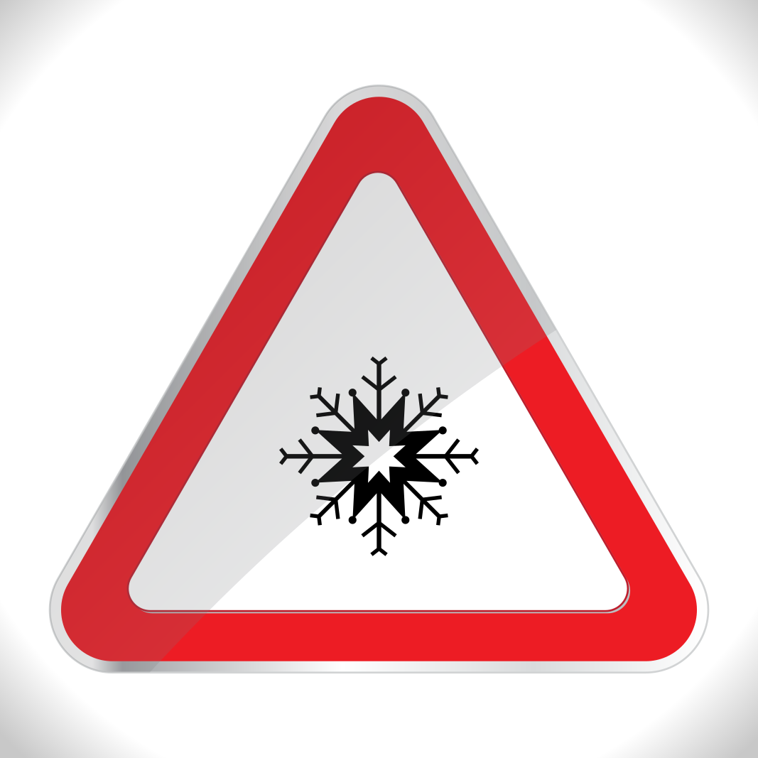 Beware: possible snow or icy road ahead.