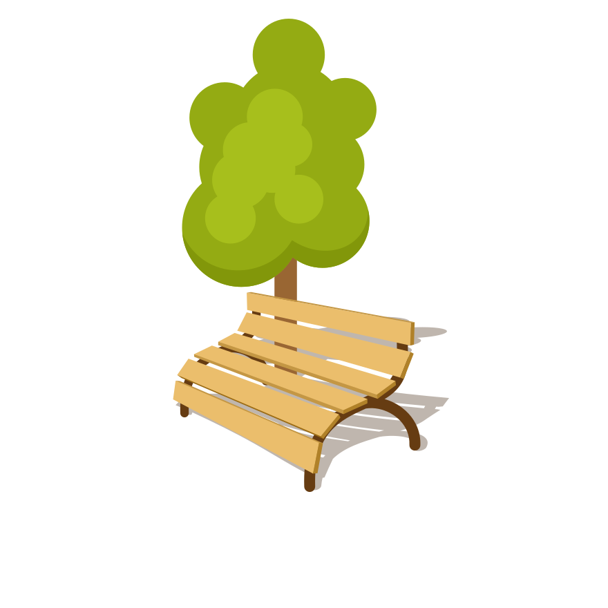 Sotto un albero c'è una panchina di legno. vettoriale – Immagine gratis di  Illustrazione su Unsplash, image size:3000x3000