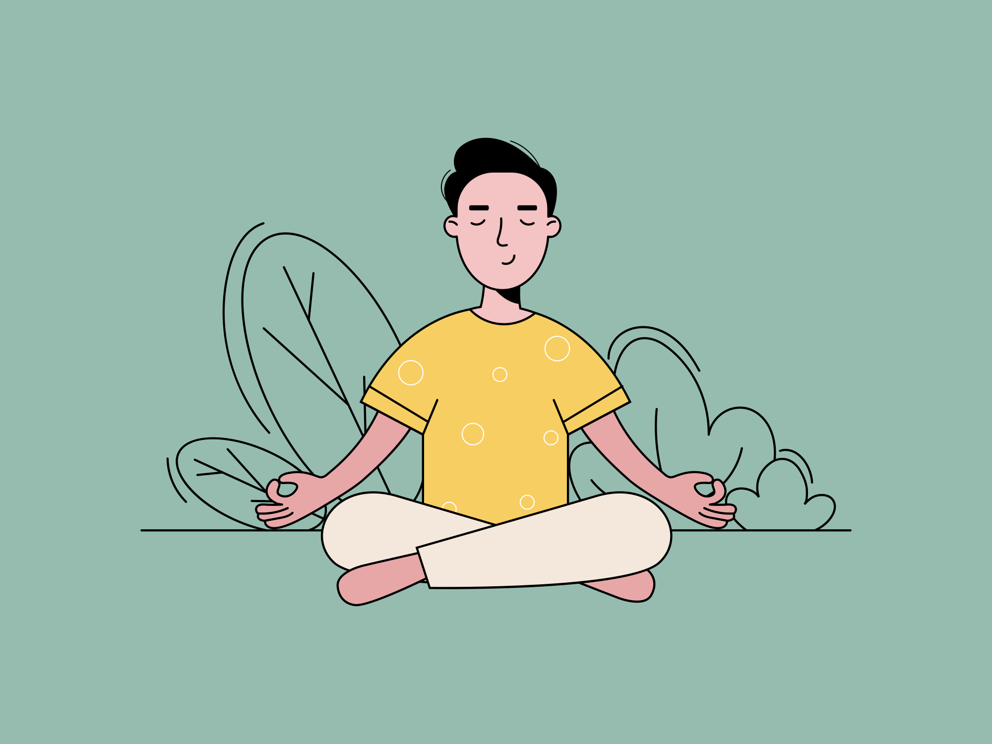 Man meditates in nature, achieving inner peace.