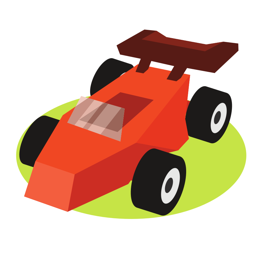 Aqui está uma legenda para a imagem: um carro de corrida de desenho animado  em um oval verde. vetor – Imagem grátis sobre Carro na Unsplash, image size:3000x3000