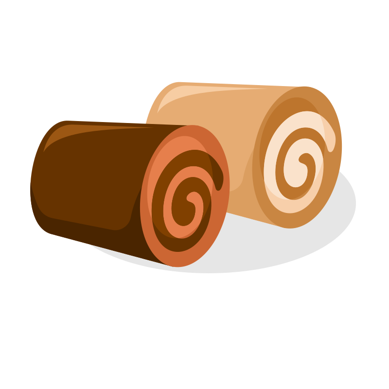Two delicious swiss rolls are displayed.