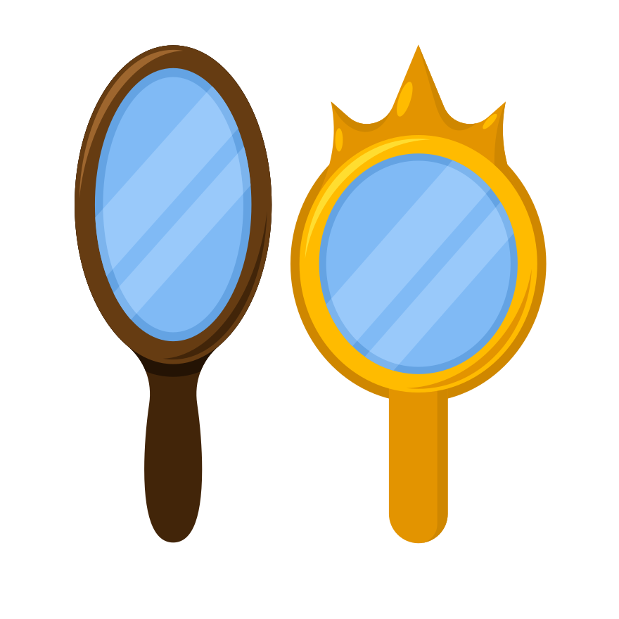 Two ornate hand mirrors are shown.