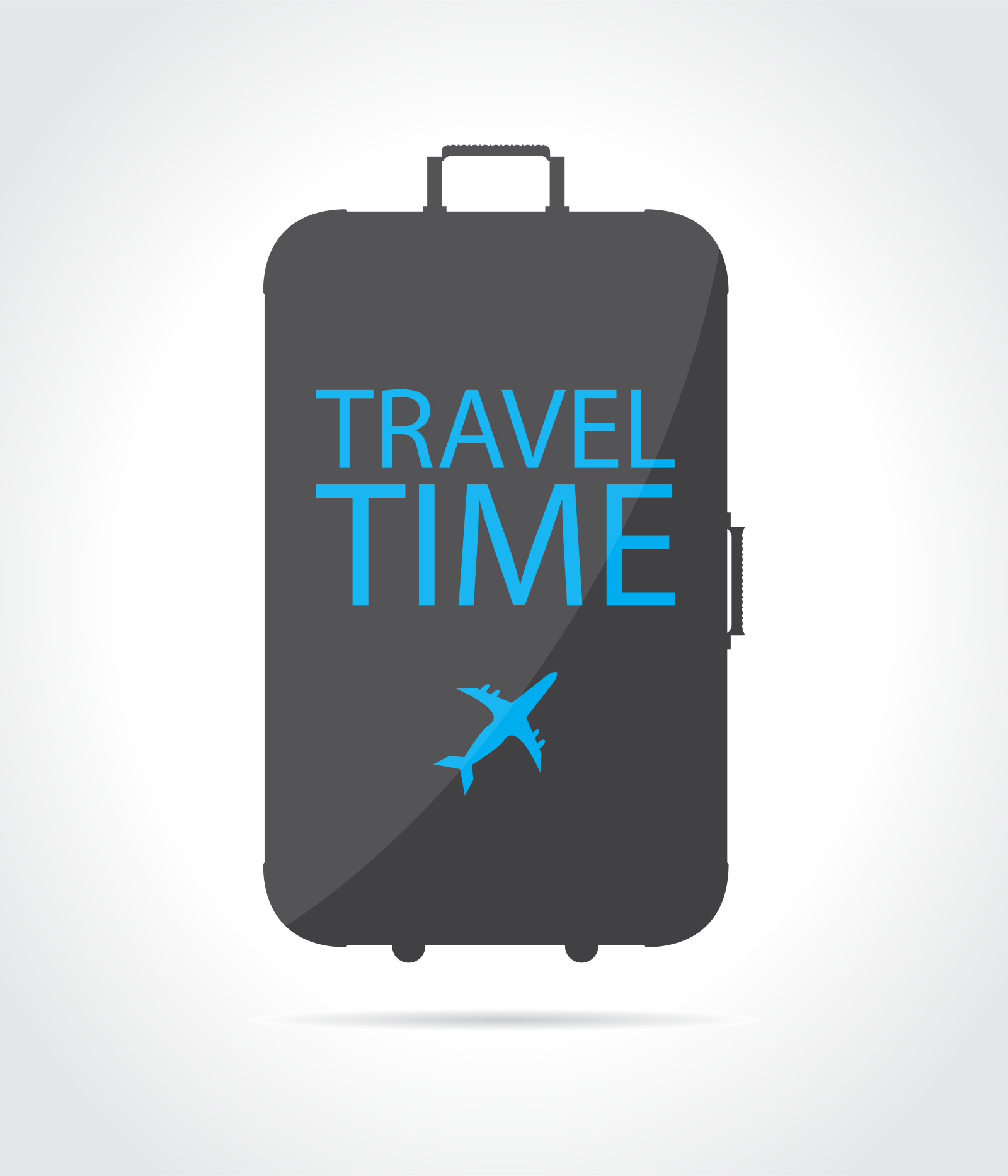 It's travel time with a suitcase and airplane.