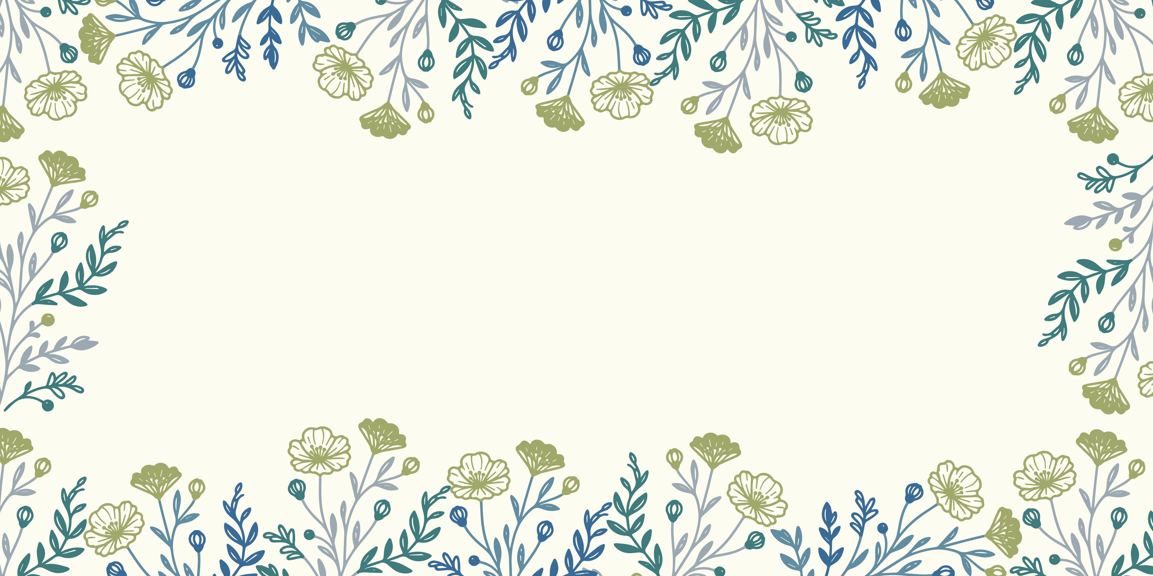 Floral design frames a blank space.