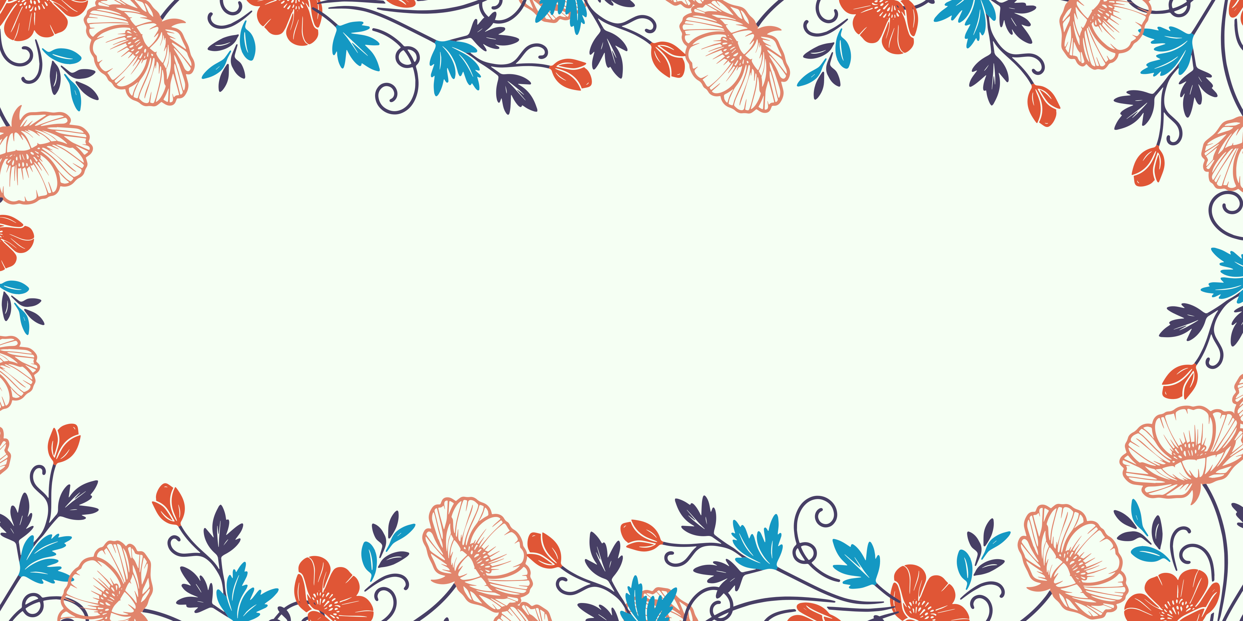 Floral border surrounds an empty rectangle. vector – Free Illustration  Image on Unsplash, image size:3000x1500