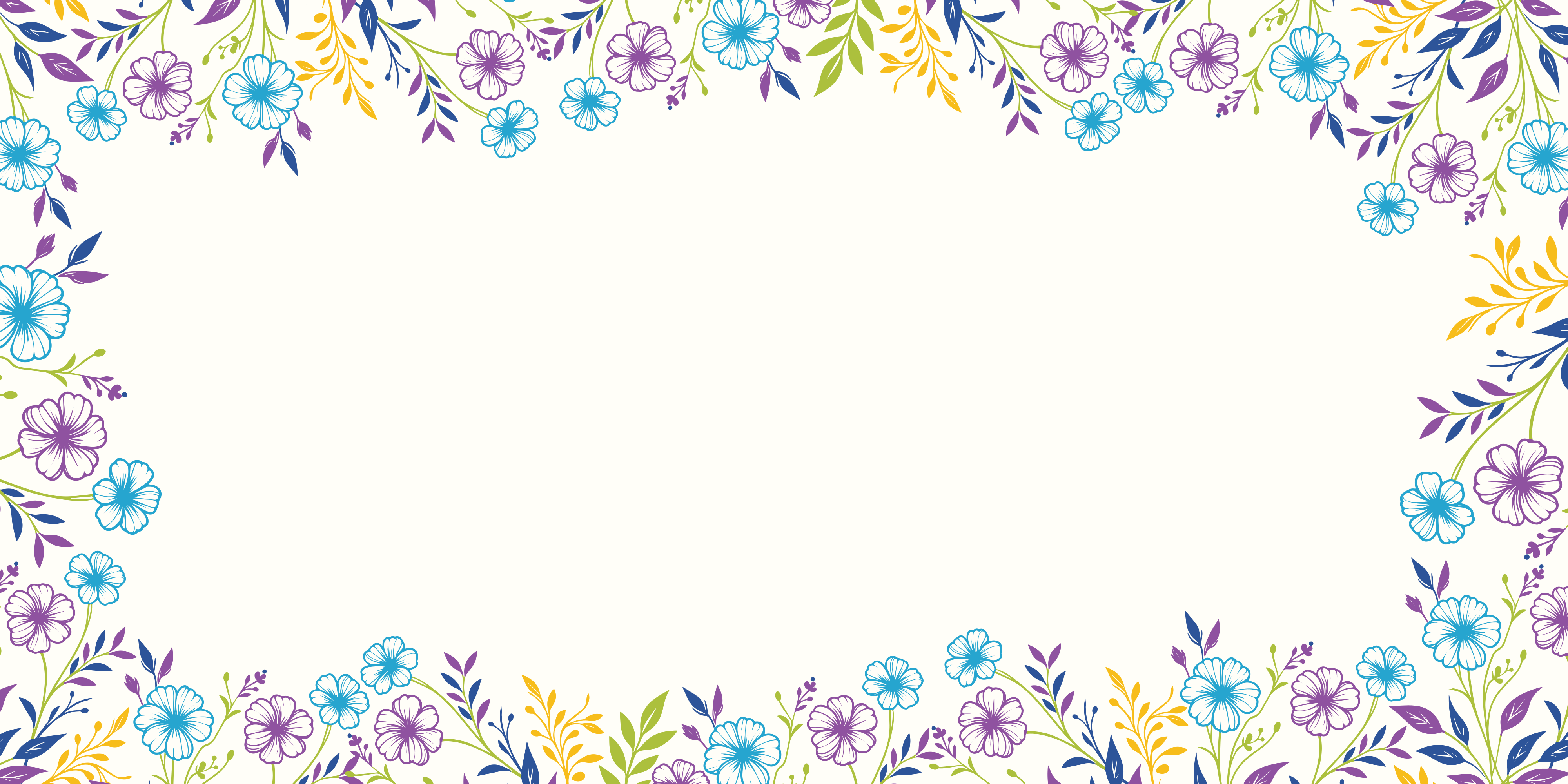 Borda floral com centro vazio.