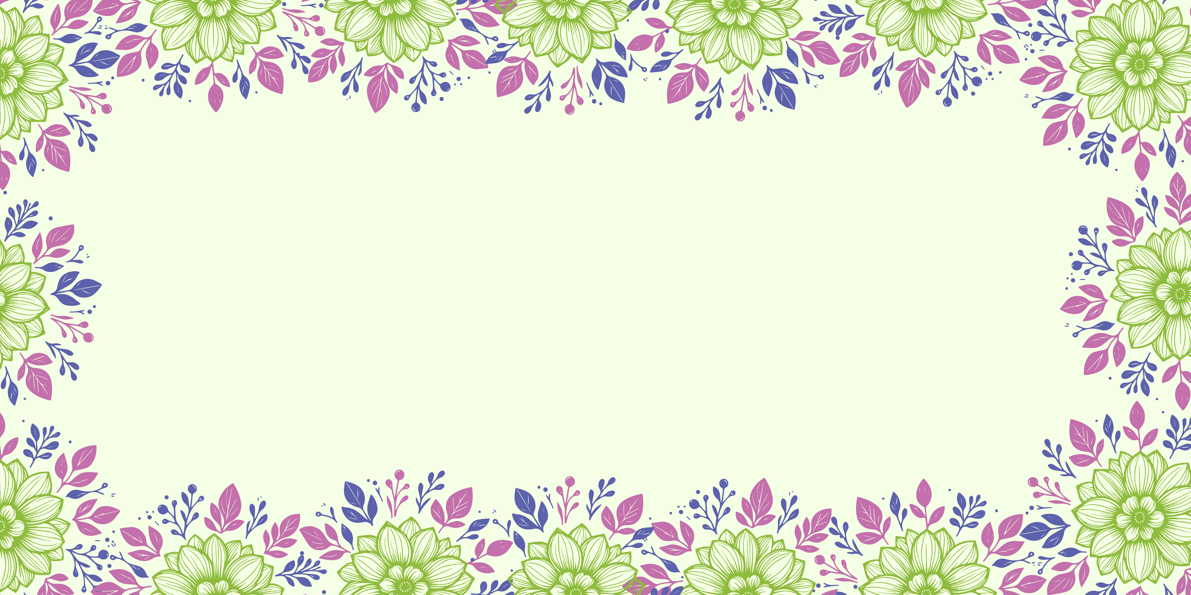 Floral border with blank, cream-colored rectangle.