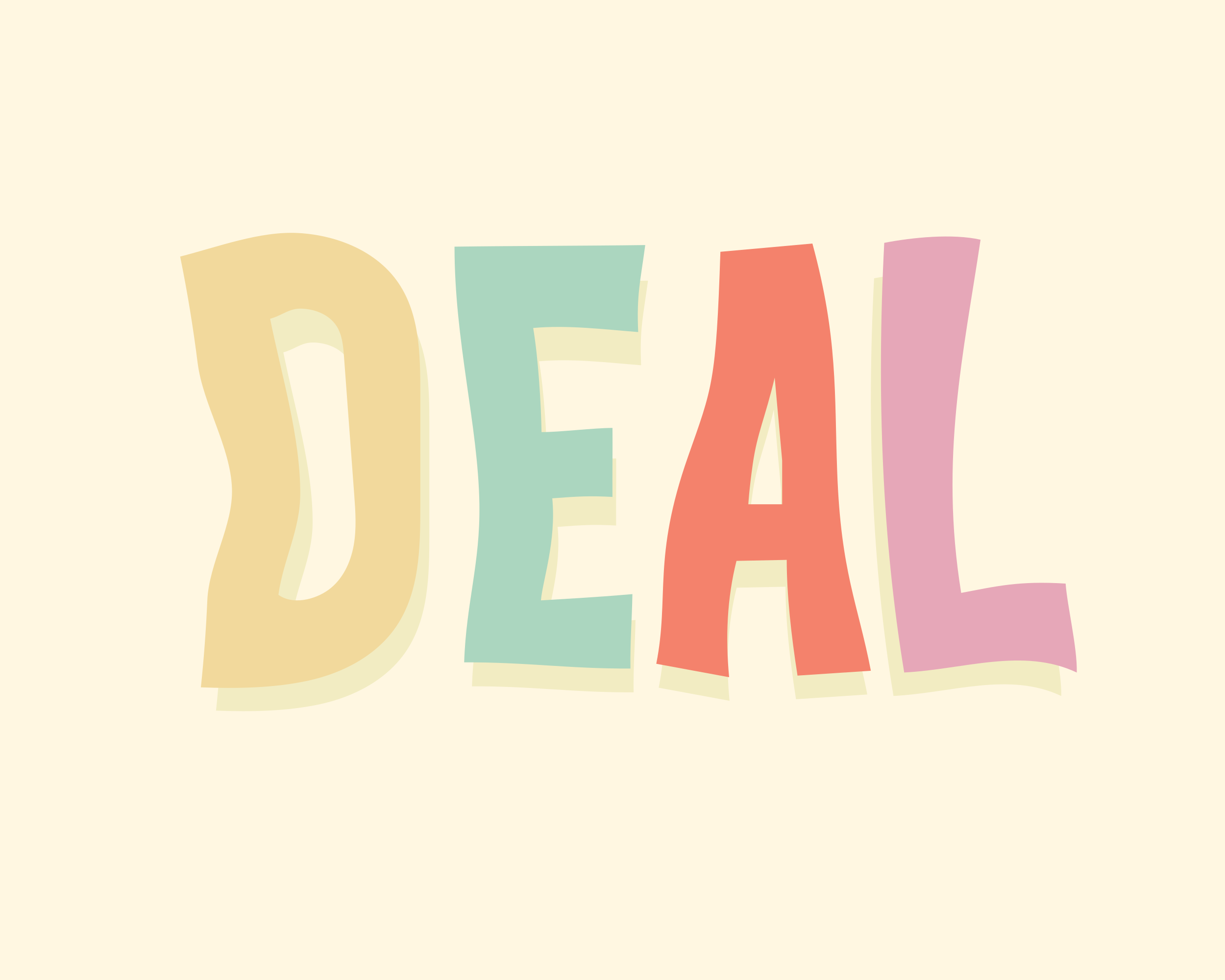 L'immagine dice "affare" in lettere colorate.