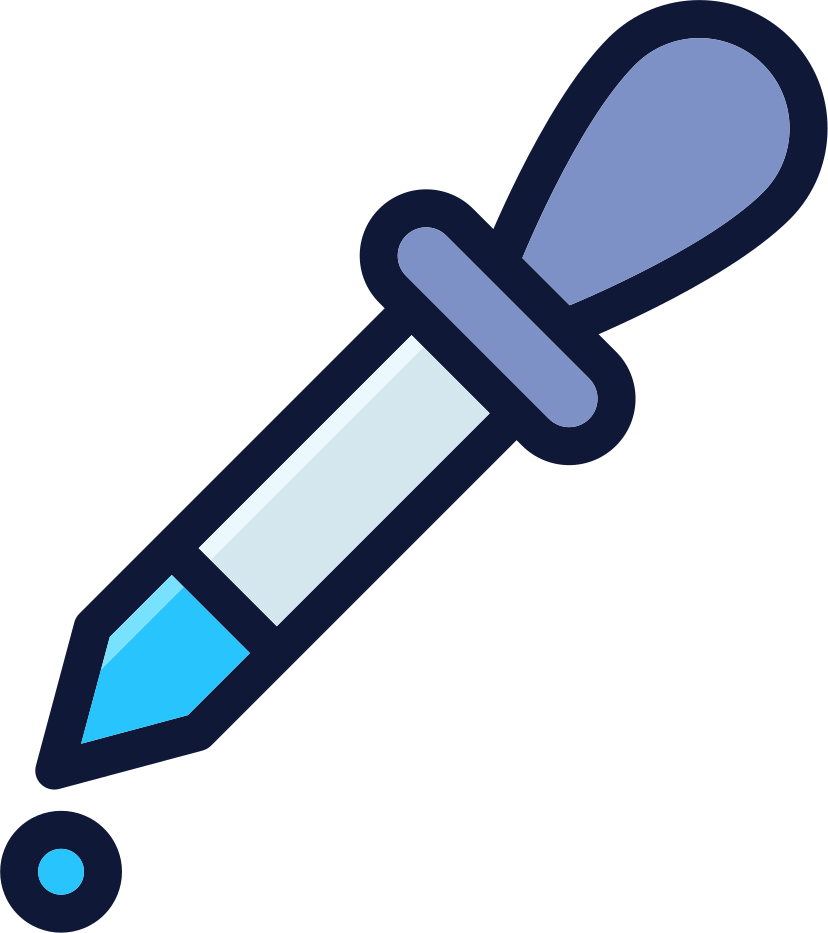 A dropper dispenses a single drop of liquid.