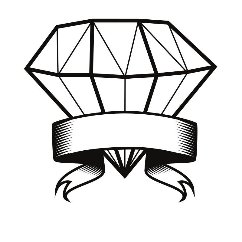 Un diamante con una cinta.