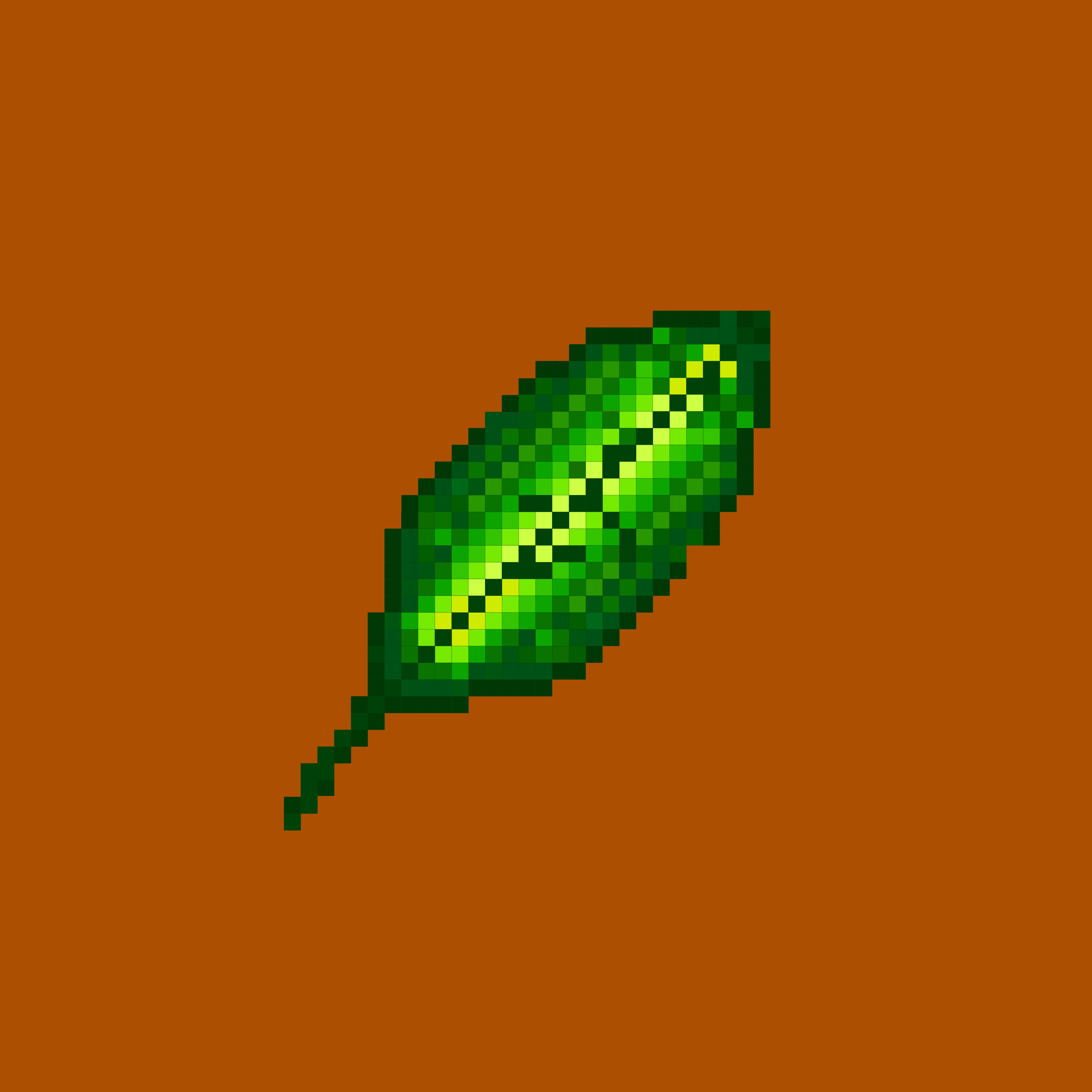 A green leaf on a brown background.