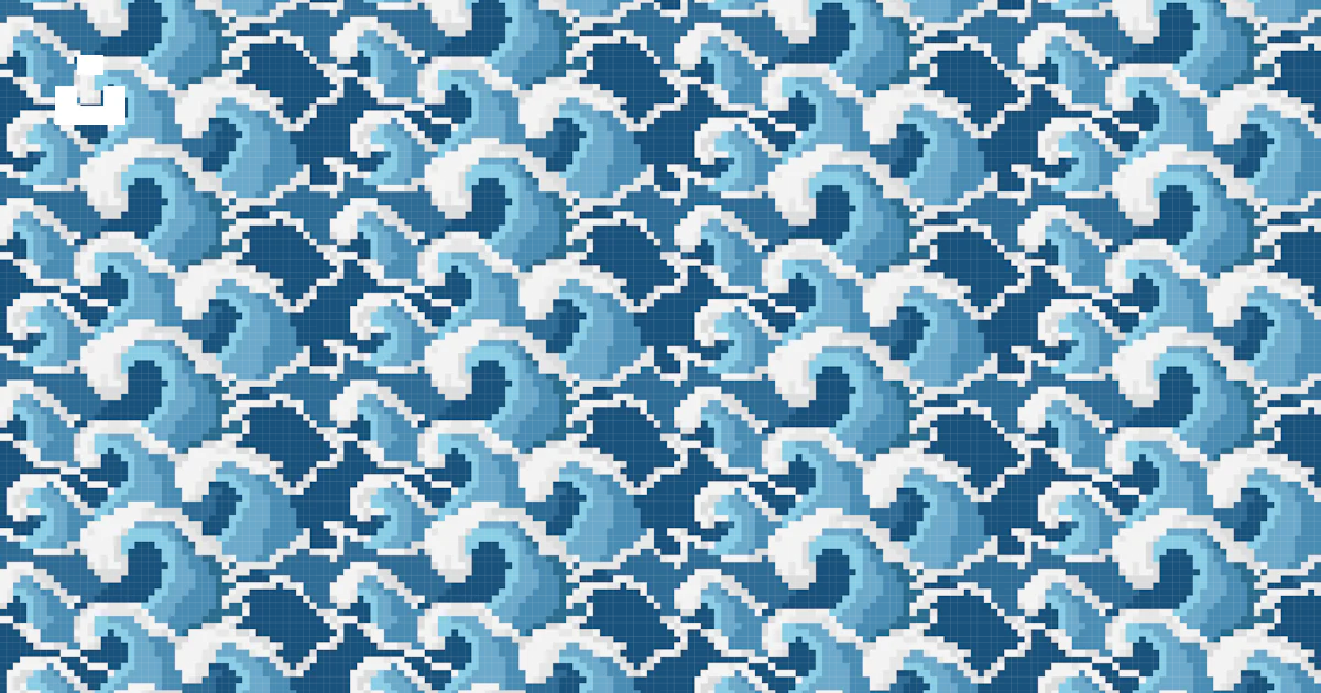Repeating waves create an ocean-themed pattern. vector – Free ...