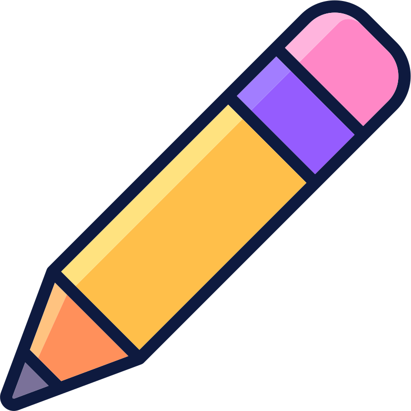A colorful pencil with eraser.