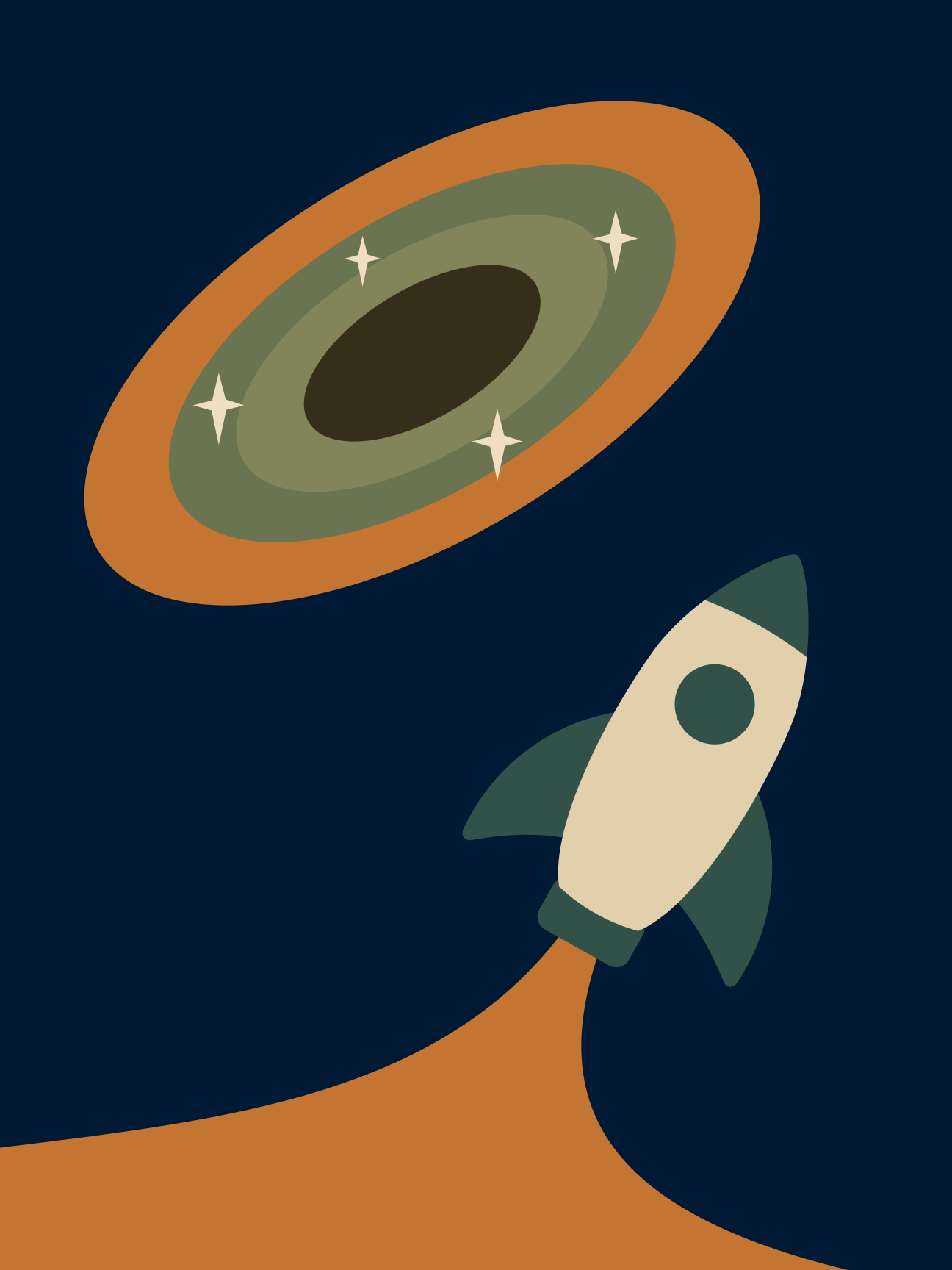 Une fusée se dirige vers une anomalie spatiale.