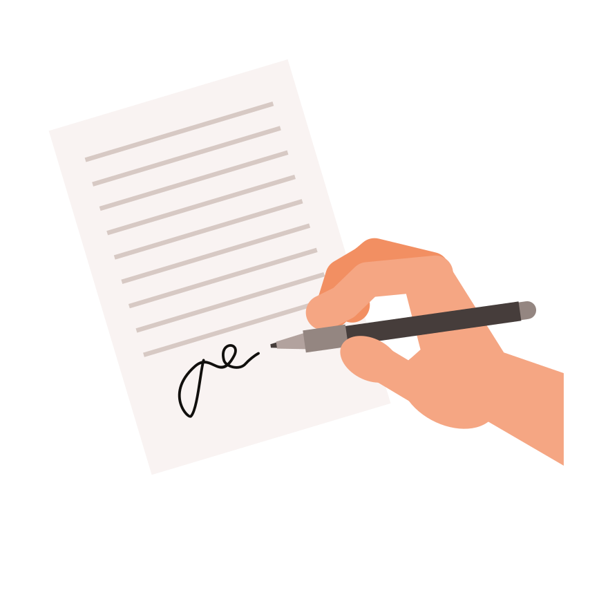 A person signing important estate planning documents.