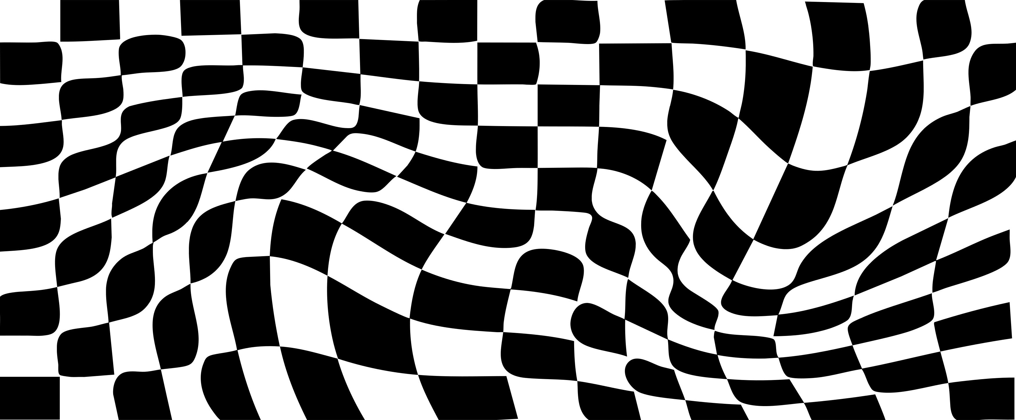 Distorted black and white checkered pattern.