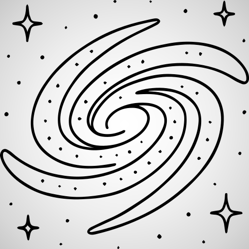 星と星屑の中で銀河が渦巻く。