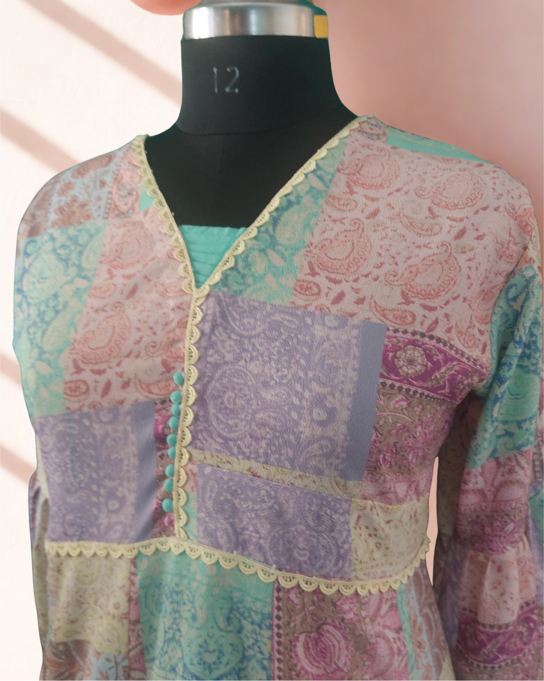 Thumbnail 2 of Multi-Print Tunic with Lace Detail