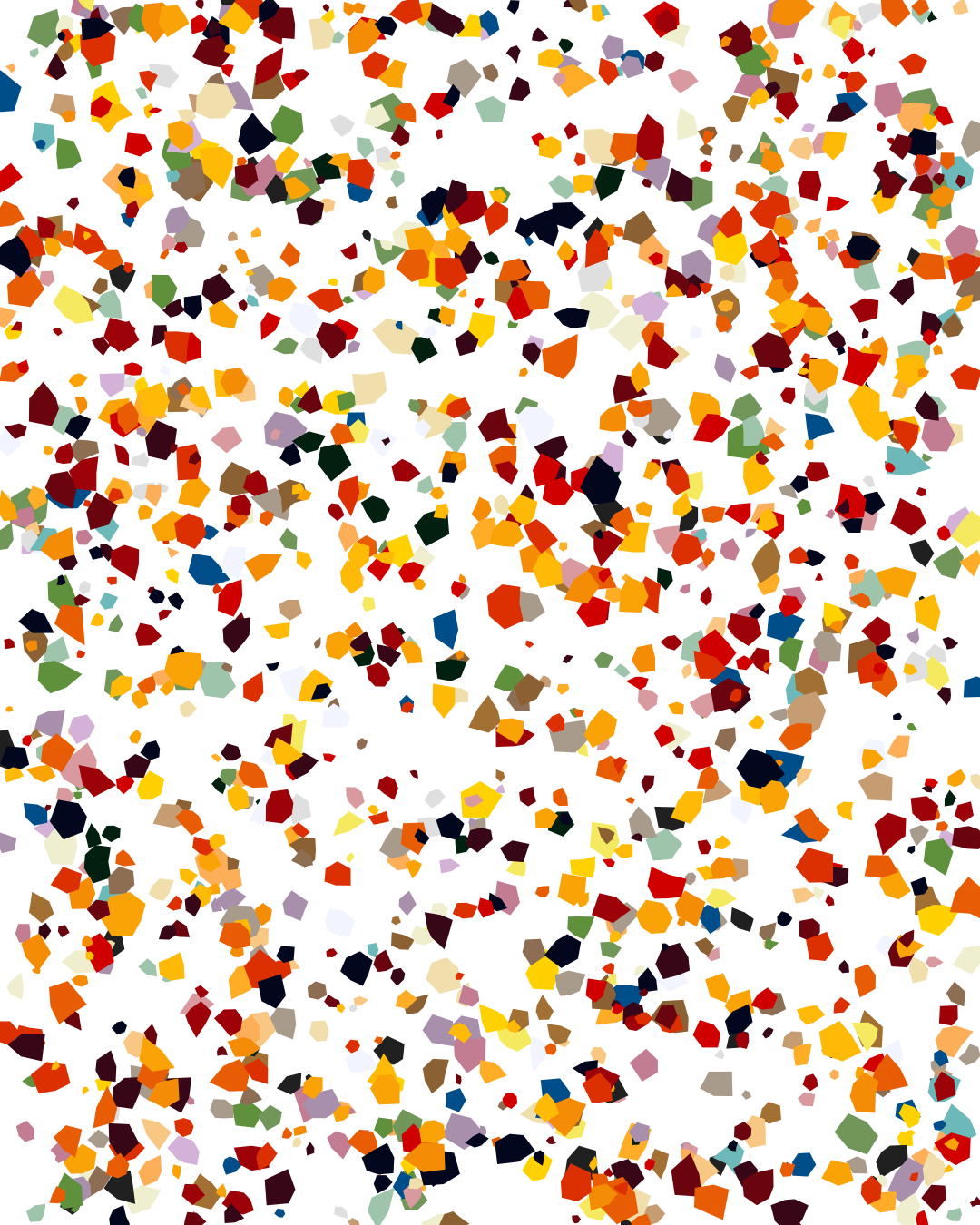 Buntes Konfetti ist auf weißem Hintergrund verstreut.