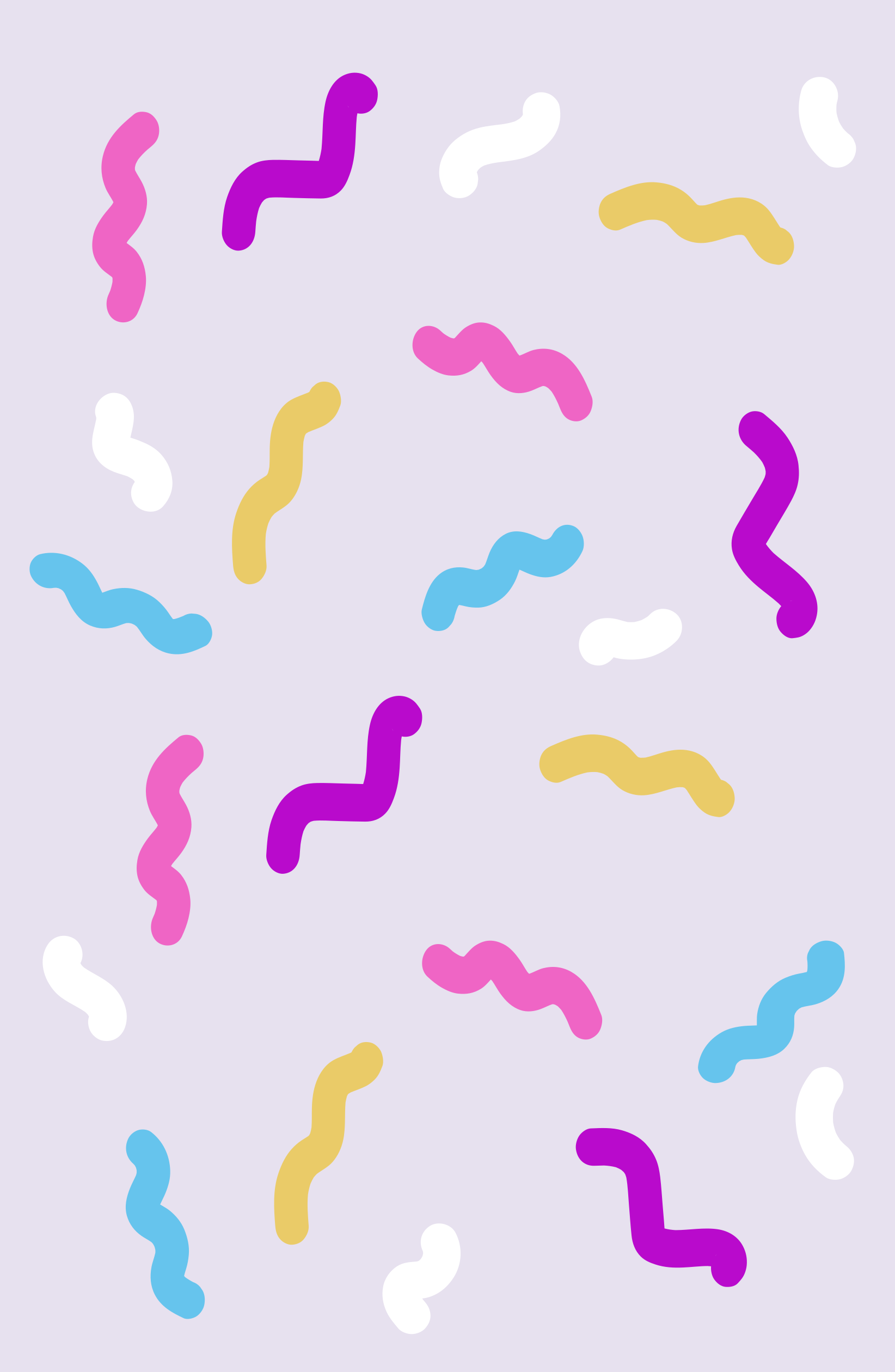 Des lignes colorées et ondulées sont dispersées sur un fond violet clair.  vectoriel – Image gratuite de Abstrait sur Unsplash, image size:3000x4598