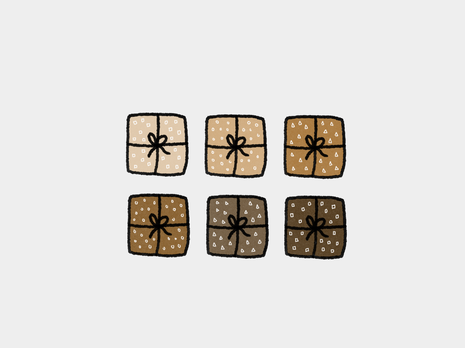 Six square wooden tiles with floral patterns.