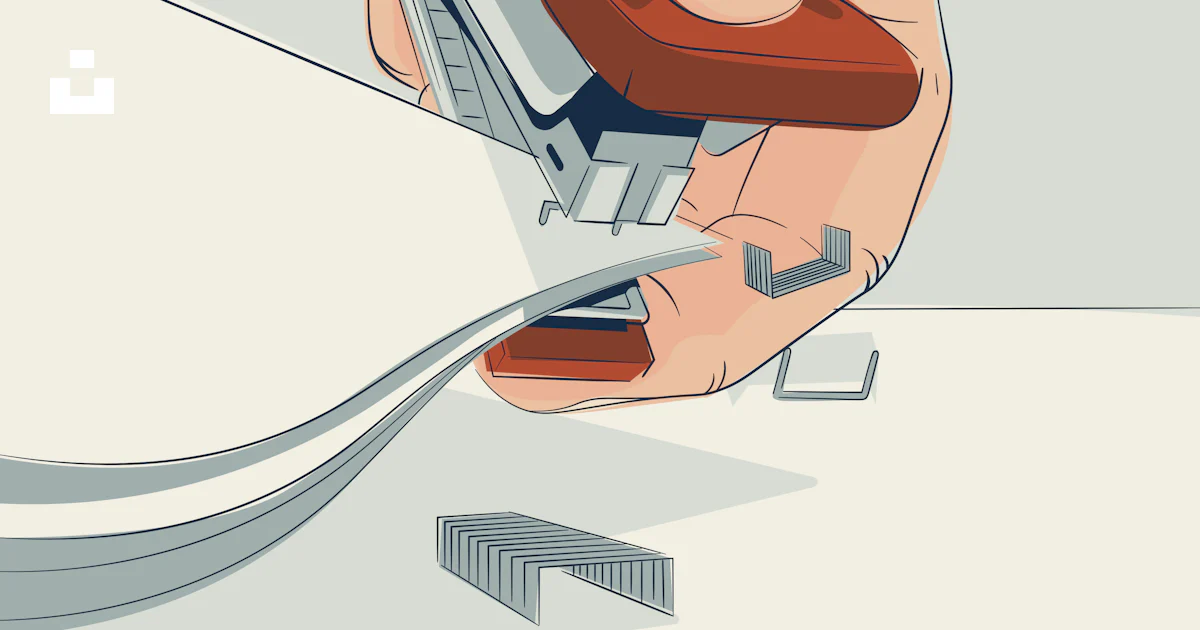 Hand stapling papers together with staples vector – Free Office Image ...