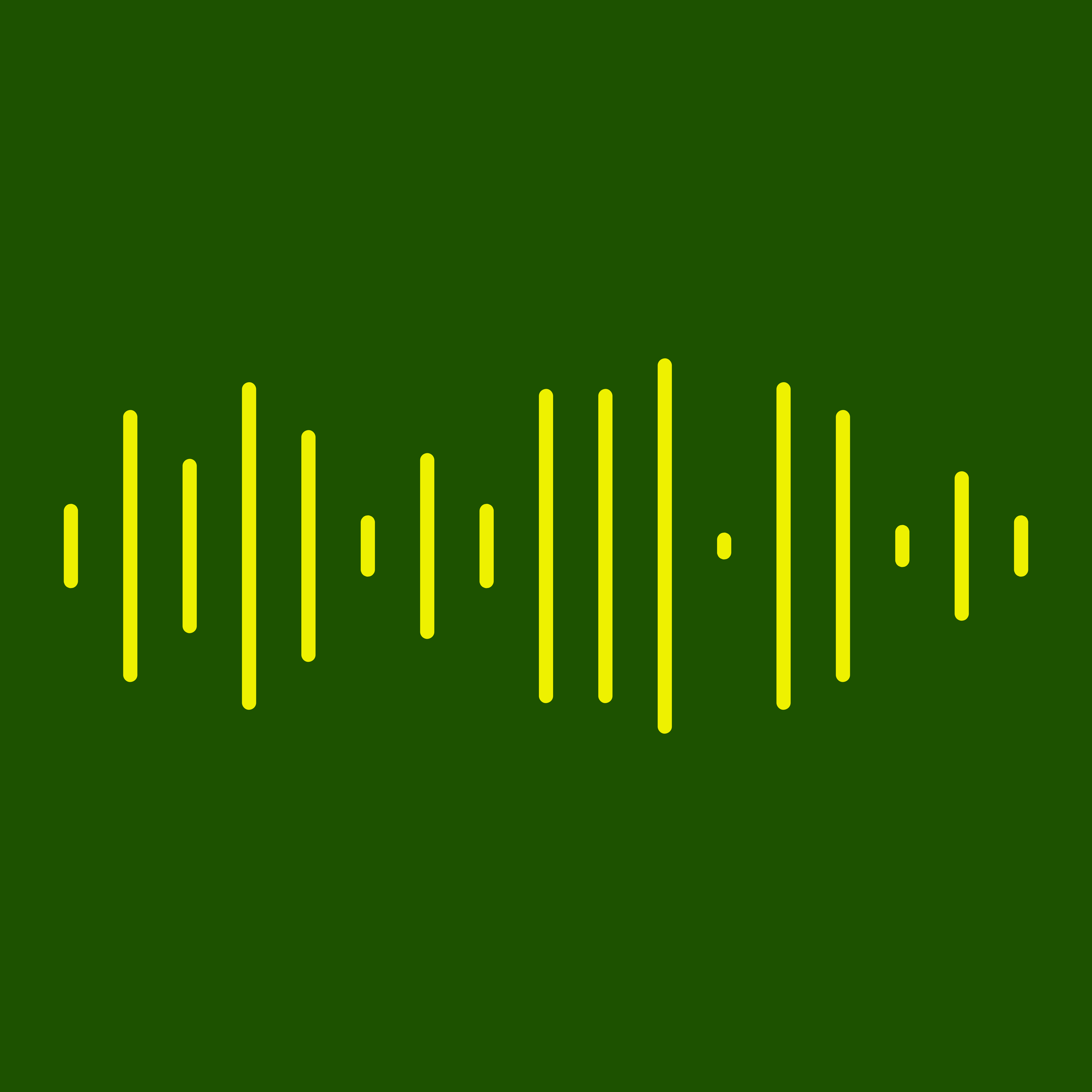 Yellow sound wave on a green background
