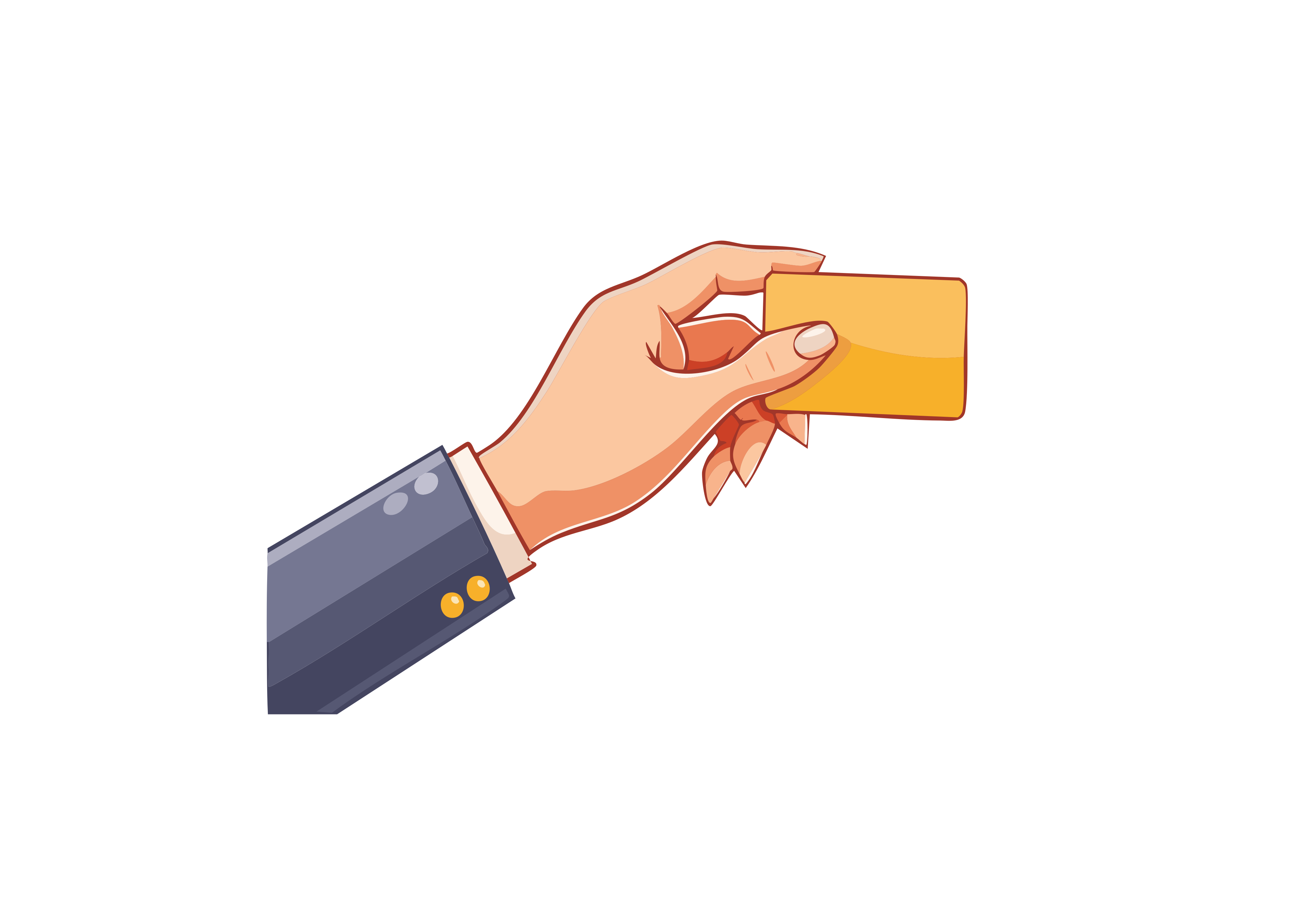 Hand holding a golden credit card