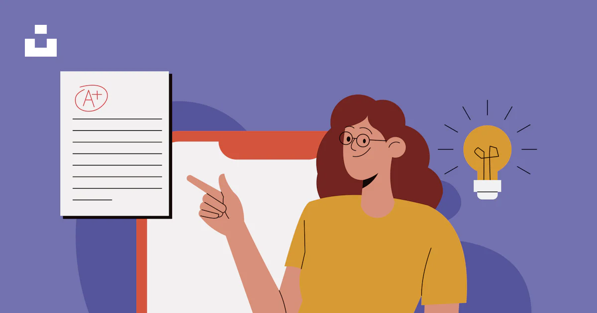 Woman presenting a chart with an a+ grade paper. vector – Free Image on ...