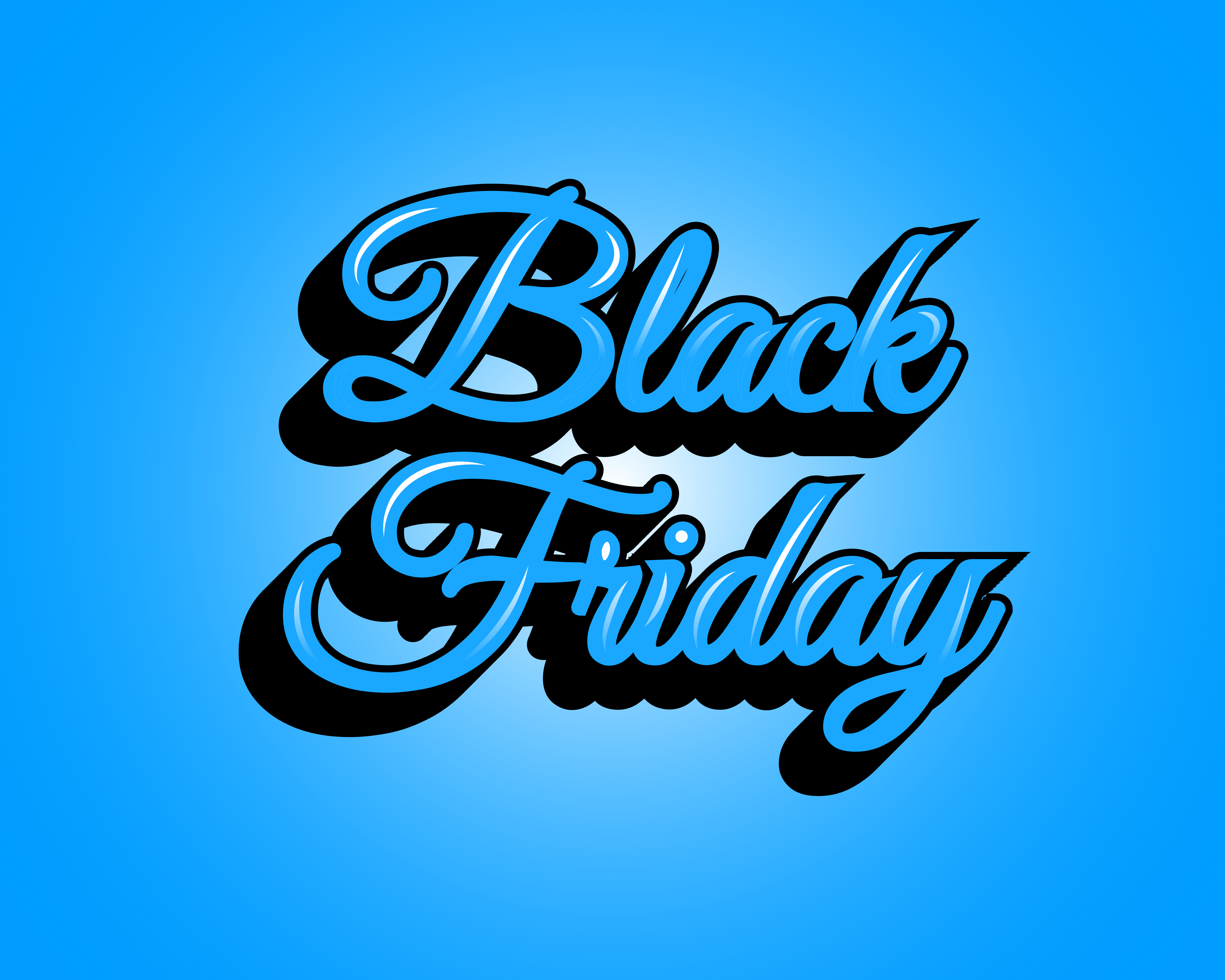 Latar belakang biru dengan teks black friday
