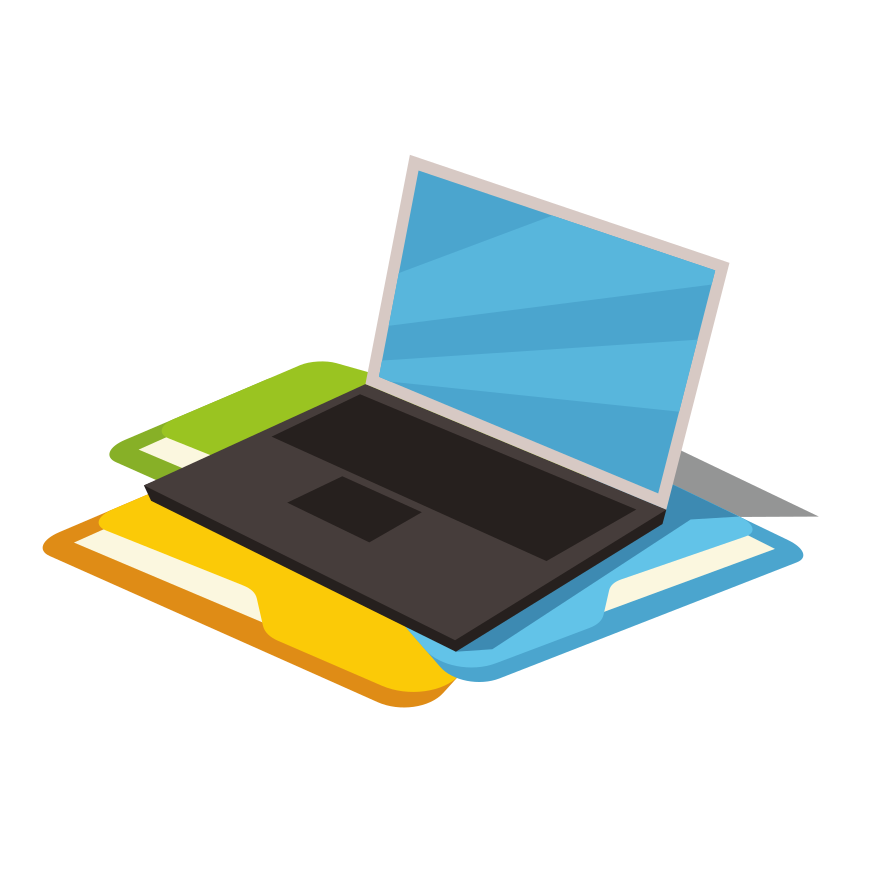Laptop resting on colorful file folders vector – Free Computer Image on  Unsplash, image size:3000x3000