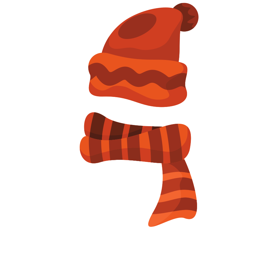 Orange striped winter hat and scarf set