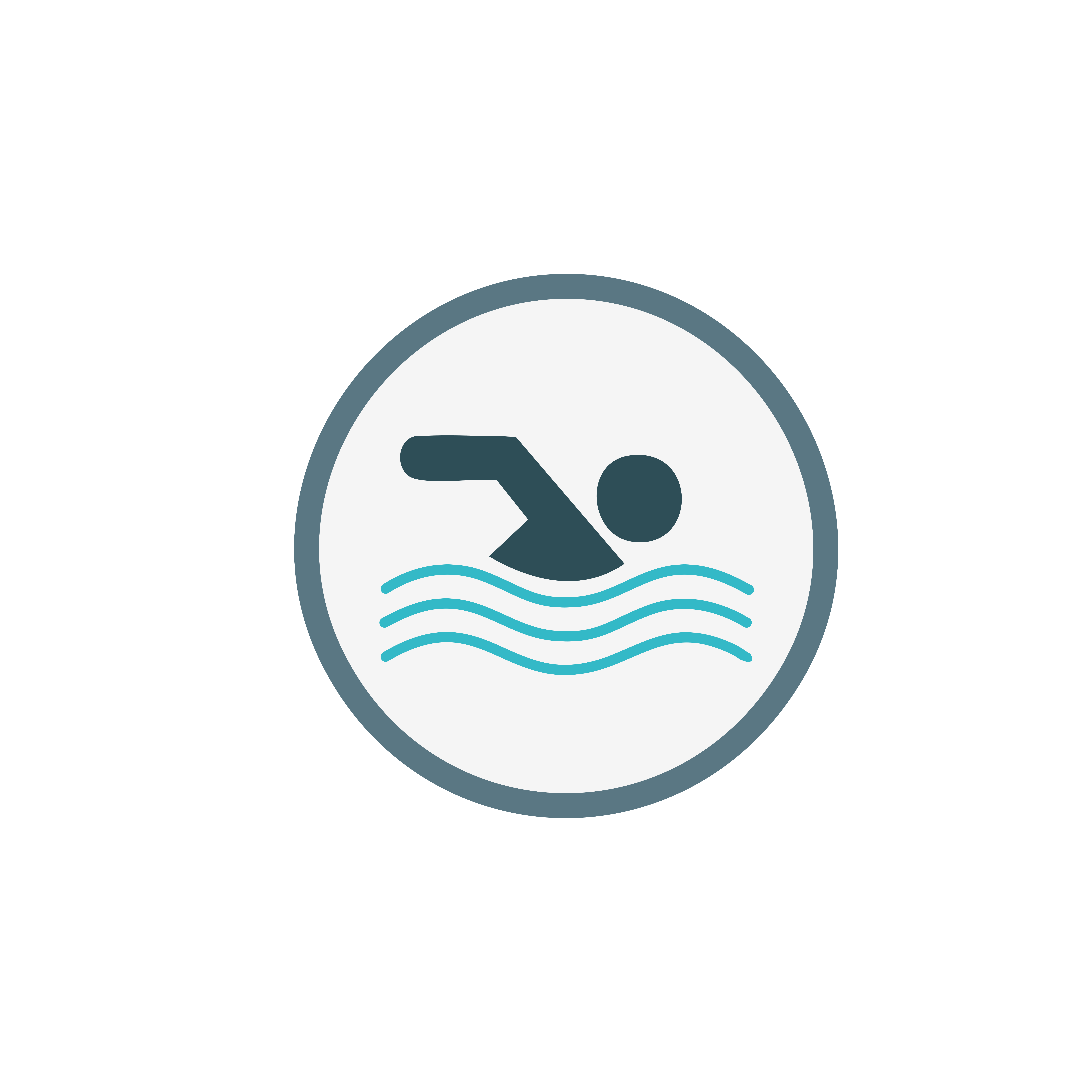 Swimmer in water icon