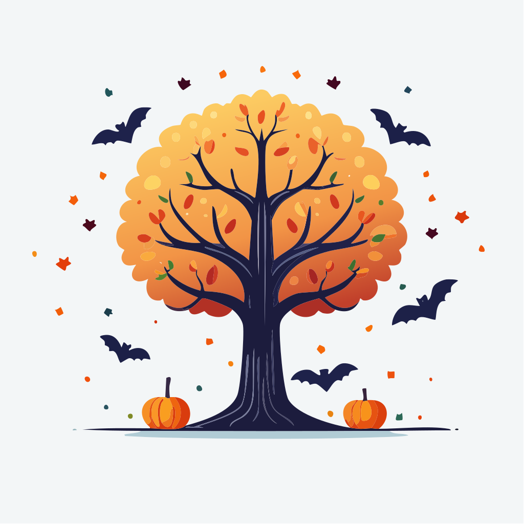 Herbstbaum mit Fledermäusen und Kürbissen Vektor – Kostenloses Bild zum  Thema Wald auf Unsplash, image size:3000x3000