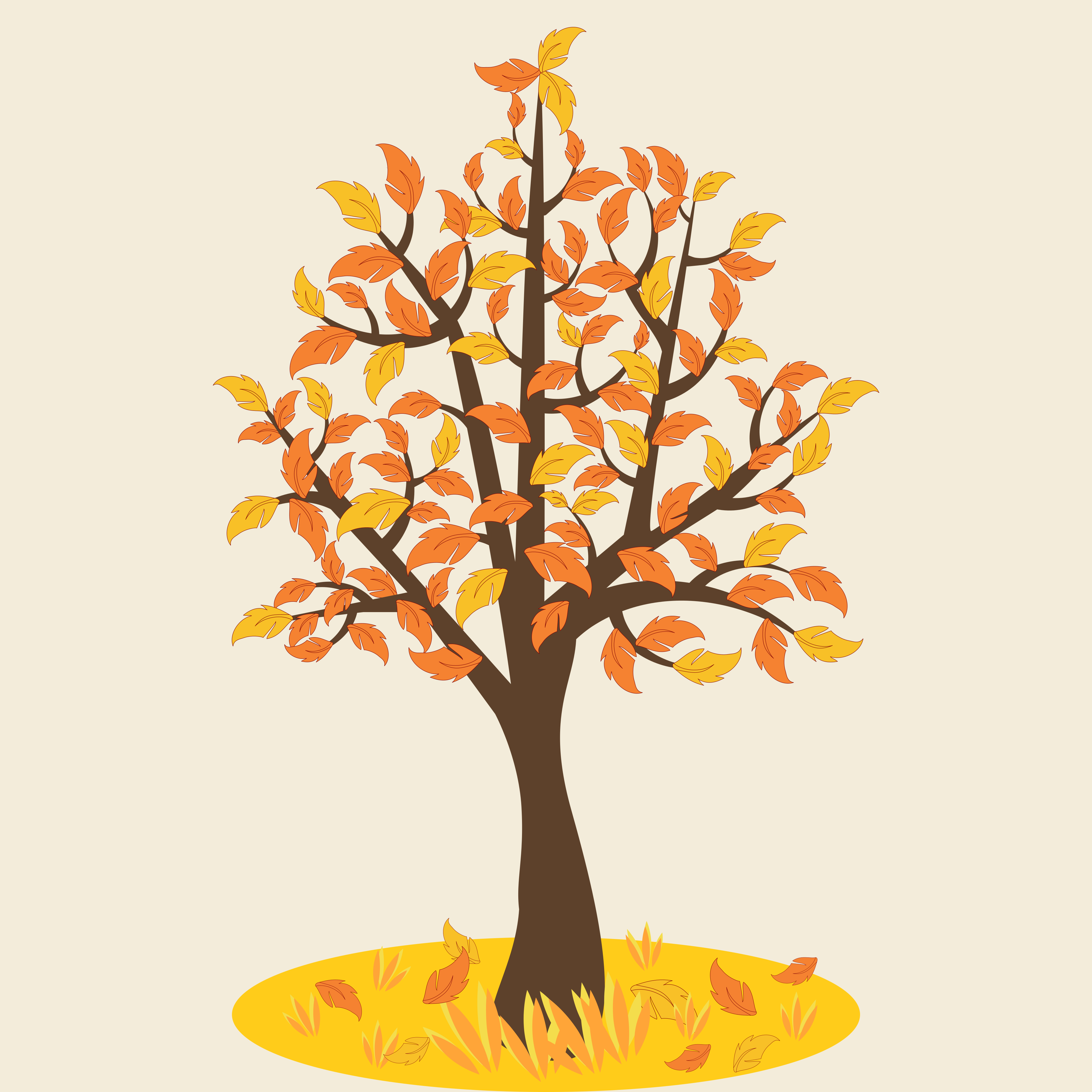 Autumn tree with colorful falling leaves vector – Free Wallpaper 4k Image  on Unsplash, image size:3000x3000